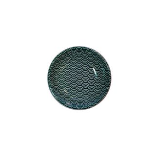 koi piattino a ondine bianco verde