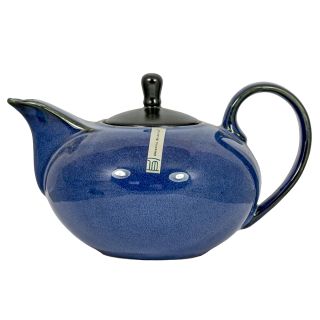 teiera ceramica blu cobalto