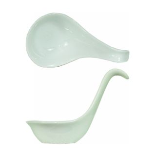 cucchiaio in ceramica bianca per zuppe
