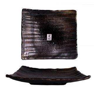Piatto rettangolare Dark brown 24