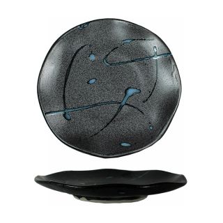 piatto in ceramica nera stars
