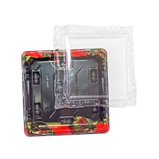 Bento Box quadrato Nero Rosso
