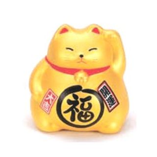 Maneki neko gattino portafortuna dorato